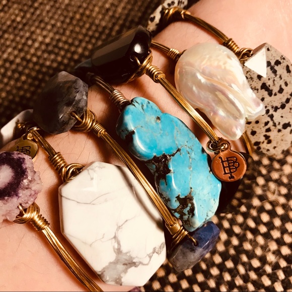 Bourbon and Boweties Turquoise Blue Stone Bracelet - Picture 5 of 5